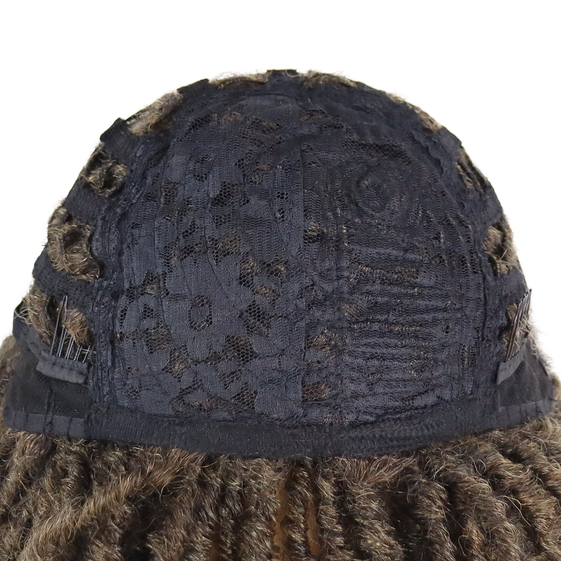 Short Dreadlocks Wigs for Men Braided Wig with Bangs in Synthetic Fiber T1B/27(Ombre Light Brown)
