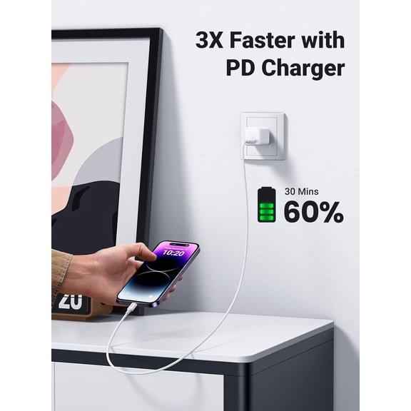 NDIUG-USB C to Lightning Cable, MFi Certified PD Charging, 3.3ft