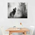 thumbnail image 2 of Canvas Wall Art Animal Picture Paintings Black and White Wolves Prints Artwork for Living Room Bedroom Bathroom Decor Ready to Hang, 2 of 4