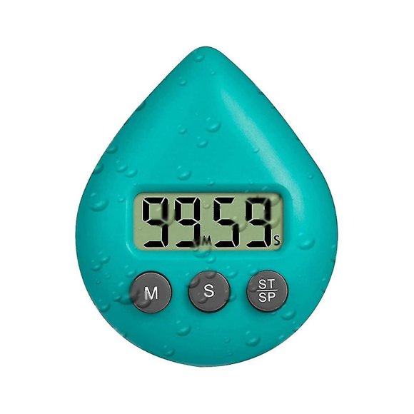 Silent Non-ticking Battery Operated Shower Timer, Waterproof Digital Timer, Small Size Cute Timer Green