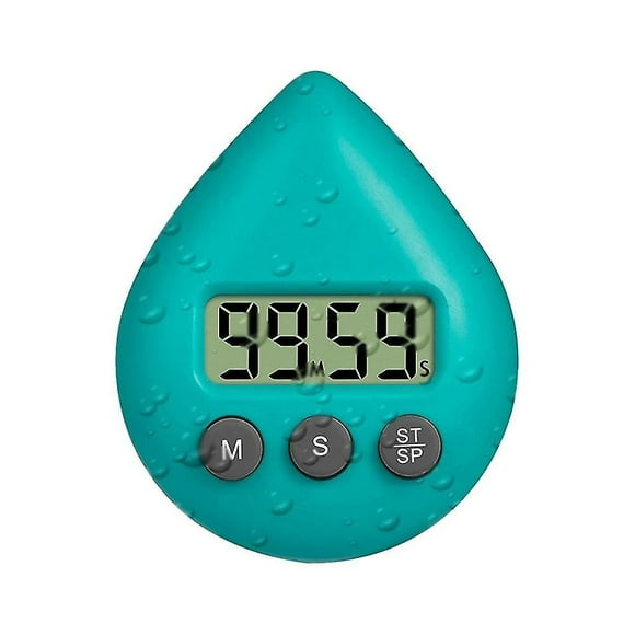 Silent Non-ticking Battery Operated Shower Timer, Waterproof Digital Timer, Small Size Cute Timer Green