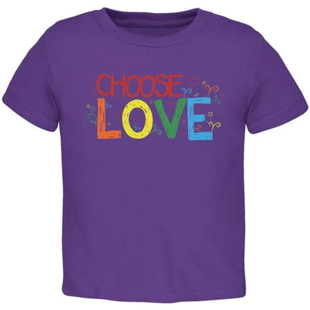 

LGBTQ Choose Love Toddler T Shirt Purple 4T