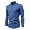thumbnail image 1 of S Camisa Semiabierta De Algodón Y Lino Con Cuello Alto Y, 1 of 1
