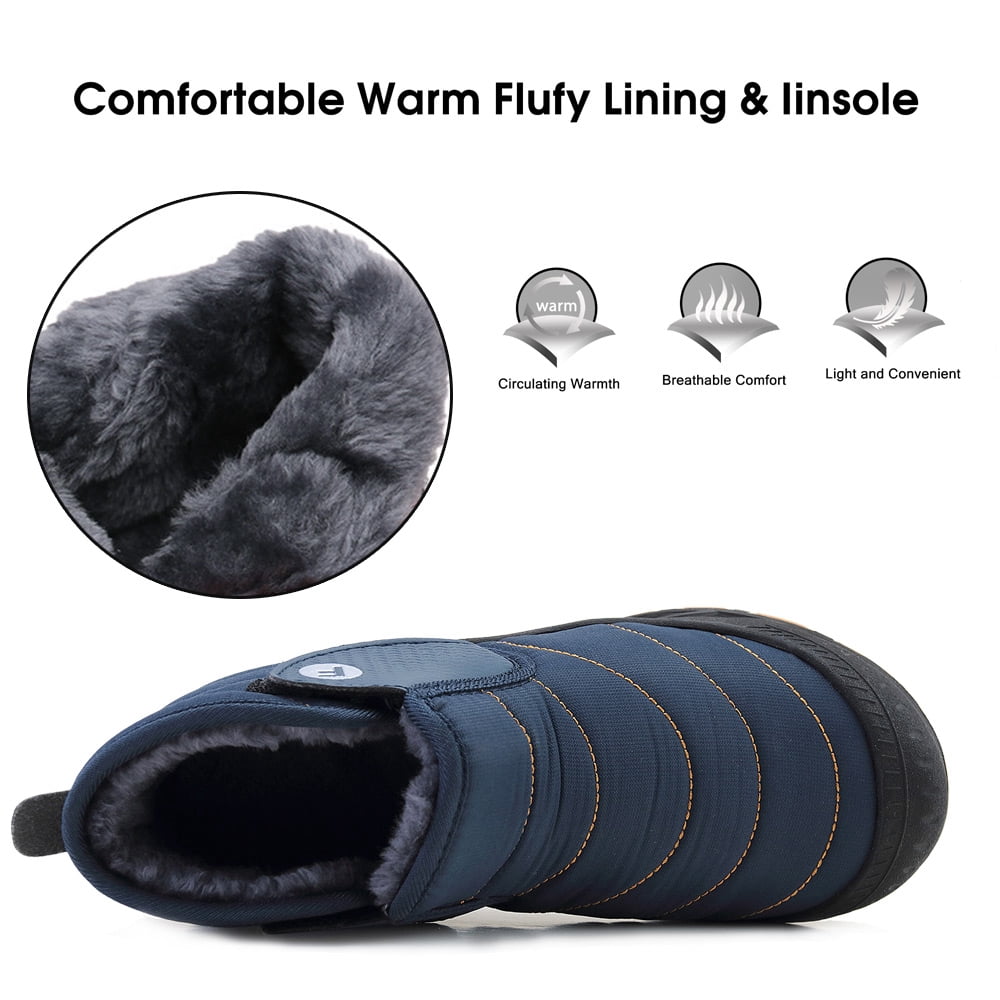 Ecetana Snow Boots for Men Winter Warm Waterproof Outdoor Hiking Shoes