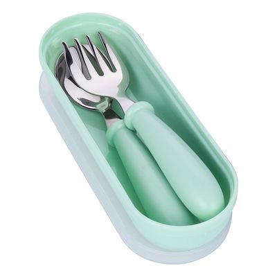 

AkoaDa 3PCS Stainless Steel Flatware Training Toddler Utensils Portable Cutlery Travel Baby Spoons Kids Forks