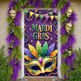 thumbnail image 6 of Purple Gold Green Mardi Gras Banner Feather Decor Carnival Display Beaded Garland Masquerade Mask Festive Backdrop for Carnival Party Mardi Gras Celebration Masquerade Ball, 6 of 9