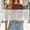 Brown, variant on Womens Tops Boat Neck Cropped Pullover 3/4 Sleeve Stretchy T‑Shirt Curved Hem Solid Casual Slim Fit Blouse (XL, Army Green)