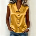 thumbnail image 7 of FchengtaiS Button Down Sleeveless Shirts Women Peter Pan Collar Satin Blouses Summer Business Casual Loose Tank Tops, 7 of 7