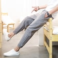 thumbnail image 2 of BJUTIR Men Casual Sport Pants Mens Cotton And Linen Solid Color Casual Pants Japanese Linen Sports Slim Pants Feet, 2 of 3
