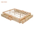 thumbnail image 3 of Queen Size Platform Bed with 6 Storage Drawers, Rustic Style Wooden Floor Bed Frame with Sturdy Wood Slats Support, 650 LBS Capacity Daybed for Adults, No Box Spring Needed, 3 of 9