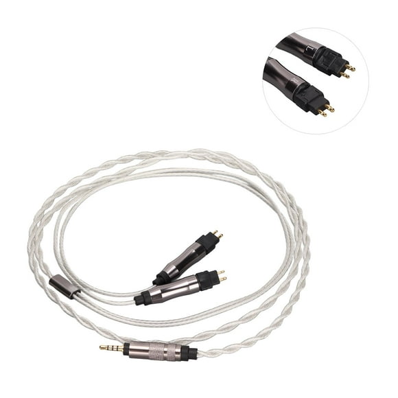 Earphone Replacement Cable, Silver Plated Headphone Cable Professional Noise Reduction 36 Core Real Sound Corrosion Resistance for for HD600