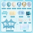 thumbnail image 4 of Blue Birthday Decorations, Party Decor with Dusty Baby Blue Gold Balloons Happy Birthday Banner Birthday Sash Tablecloth Fringe Curtain for Baby Boys Girl Men Women, 4 of 7
