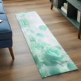 thumbnail image 3 of 2'x6' Rug Runners for Hallways Kitchen, Green Rose Fantasy Non Slip Entryway Beside Floor Carpet Runner, Elegance Floral Romantic Reflection Washable Laundry Room Bedroom Throw Rugs Mat, 3 of 8