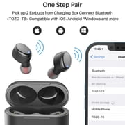 TOZO T6 Wireless Earbuds Bluetooth Headphones, 50H, AI Chat/Translation/Clear Mics, Stereo Bass, Wireless Charging, App-32EQ, IPX8 Waterproof Earphones, Black