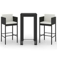 thumbnail image 6 of vidaXL Patio Bar Set Outdoor Bistro Set Bar Stool Bistro Table Poly Rattan, 6 of 18