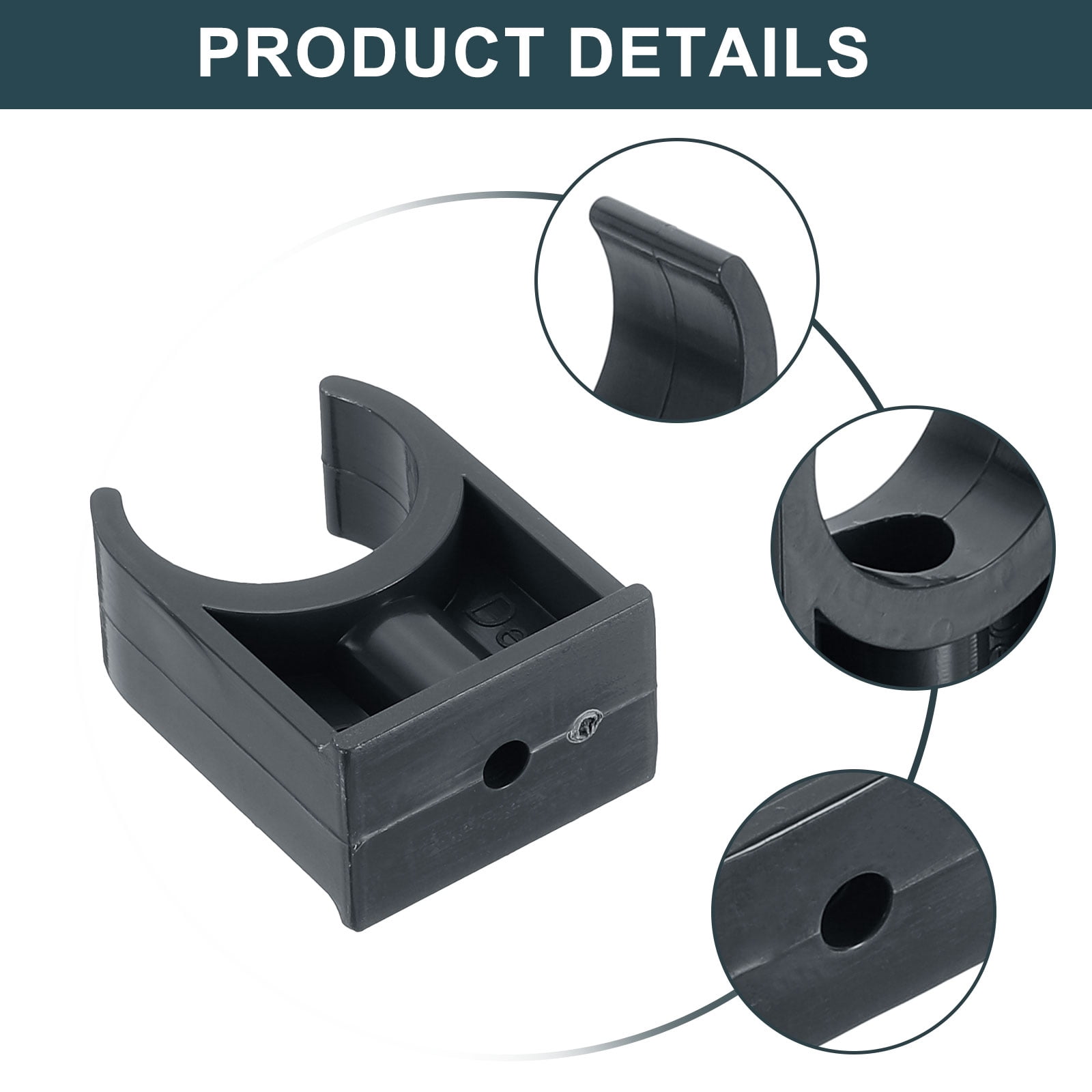 30Pack Water Pipe Clamps Clips, U-Shaped Holder Buckles for 25mm OD, Black