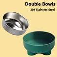 thumbnail image 2 of Duuclume Pet Bowl, Nonslip Stainless Steel Dog Cat Food Water Bowl (Four Leaf Clover Style,Pink), 2 of 7