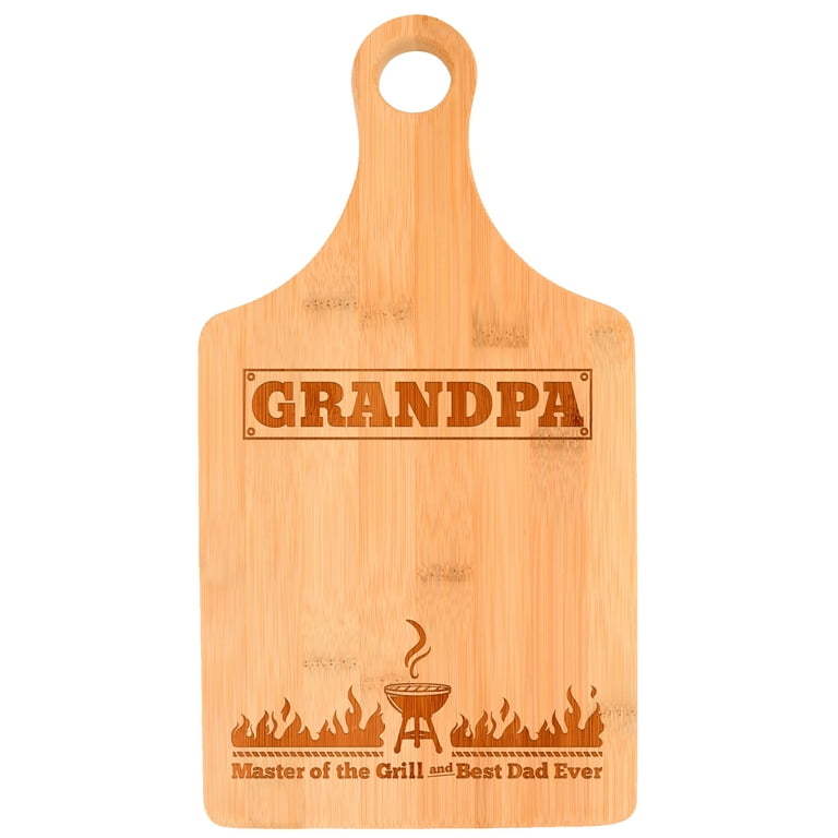 ThisWear Grilling Gifts for Men Grandpa Master of the Grill and Best Dad  Ever Gifts Fathers Day Gifts from Son Grill Gifts Paddle Shaped Bamboo  Cutting Board 