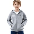thumbnail image 5 of Nilvkv Kids Hoodie, Fleece Jacket Kids, Solid Color 5 Zone Heated Hooded Zip Up Sweatshirt Winter Warm Outerwear Gray 7-8 Years Gray 7-8 Years, 5 of 8