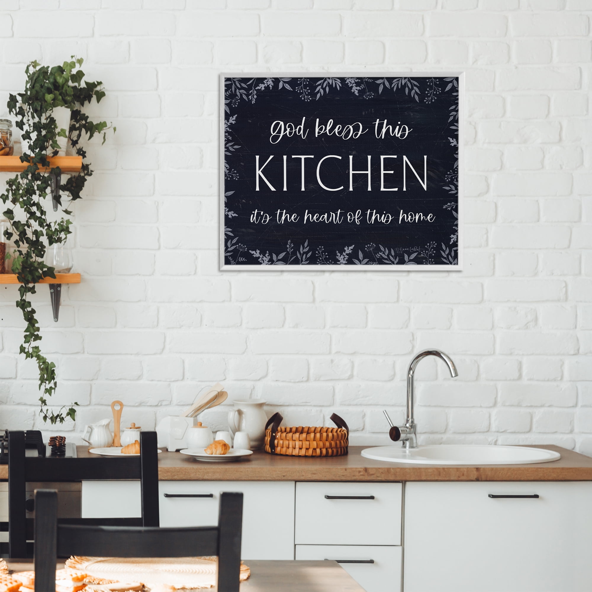 Stupell Industries Kitchen Heart Of This Home White Framed Giclee Art, design by Annie LaPoint