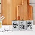 thumbnail image 6 of Fancyes 3 Pieces Kitchen Canisters Set Coffee Tea Sugar Containers Iron Modern Organizer Decorative Dustproof Lids Storage Containers White, 6 of 8