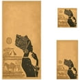 thumbnail image 2 of Beautiful African Style Black Woman Wild Animal Soft Luxury Decorative 3 Pieces Towels Set, 1 Bath Towel+1 Hand Towel+1 Washcloth, Multipurpose for Bathroom, Hotel, Gym, Spa and Beach, 2 of 5