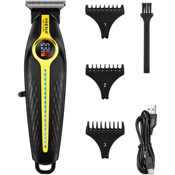 Professional Hair Trimmer for Men,Cordless T-Blade Hair Clipper Barber Trimmer, Zero-Gap Beard Trimmer with LED Display, Rechargeable