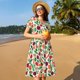 thumbnail image 4 of Disketp Vegetables para Vestido de Manga Corta para Mujeres, Vestidos de Verano para Mujeres, Casual y Holgado para la Playa, 4 of 6