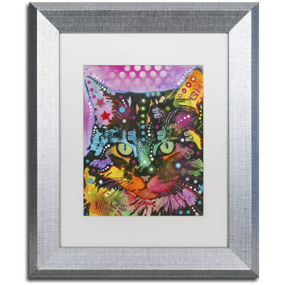 Trademark Fine Art "13" Canvas Art by Dean Russo, White Matte, Silver Frame