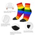 thumbnail image 4 of Women Men Athletic Socks Gay Pride Flag Rainbow Cushioned Quarter Ankle Socks, 4 of 7