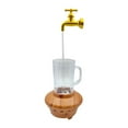 thumbnail image 2 of simhoa Tabletop Waterflow Decoration Feng Shui Water Collection Centerpiece with Light Waterfall Ornament for Entrance Desk Gold Faucet, 2 of 8