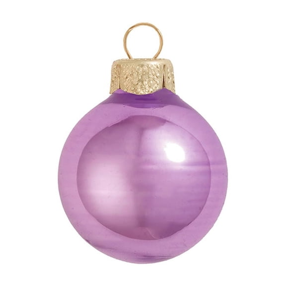 Whitehurst Petite Shiny Finish Glass Christmas Ball Ornaments - 1.25" (30mm) - Soft Lavender - 40ct