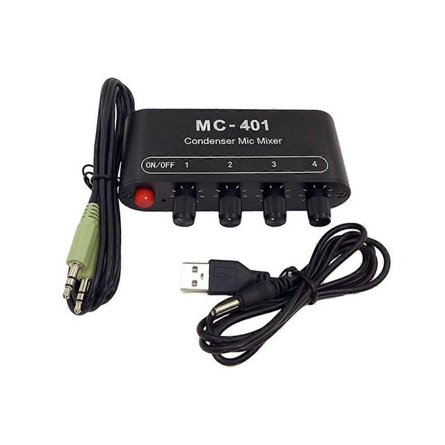 New Mini Audio Mixer Condenser Microphone Mixer Four-In-One Microphone Amplifier for Computer Mobil