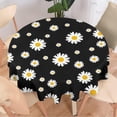 thumbnail image 2 of Odenmar Daisy Floral Round Tablecloth 60 Inch, Farmhouse Waterproof Table Cover, Rustic Flower Design for Dining Table, Kitchen, Party Indoor Outdoor, 2 of 6
