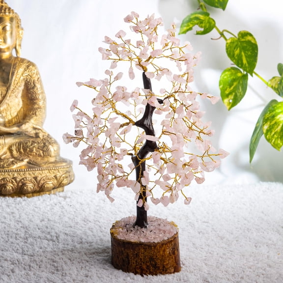 Rose Quartz Crystal Tree For Home Decorations Crystals and Healing Stones Witchy Room Crystal Decor Tree Crystal Gifts Gem Tree Christmas Tree Stands For Real Tree.