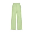 thumbnail image 5 of Lroveb Capri Pants for Women Plus Size, Womens Drawstring Summer Linen Pants, High Waisted Wide Leg Pants Elastic Cropped Lounge Trousers With Pockets Mint Green, 5 of 5