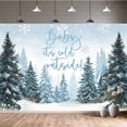 thumbnail image 5 of 15X10ft Winter Forest Baby Shower Backdrop, Baby It's Cold Outside Party Decorations Pine Tree Snowflakes Backdrop, Winter Photography Background Newborn Photo Booth Props Banner, 5 of 5