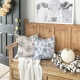 thumbnail image 5 of Floral Pillow Covers 18x18 Inch Set of 2 Blue line Flower Decorative White Throw Pillows Farmhouse Pillowcase Decor for Outdoor Couch Chair Home Couch 66, 5 of 6