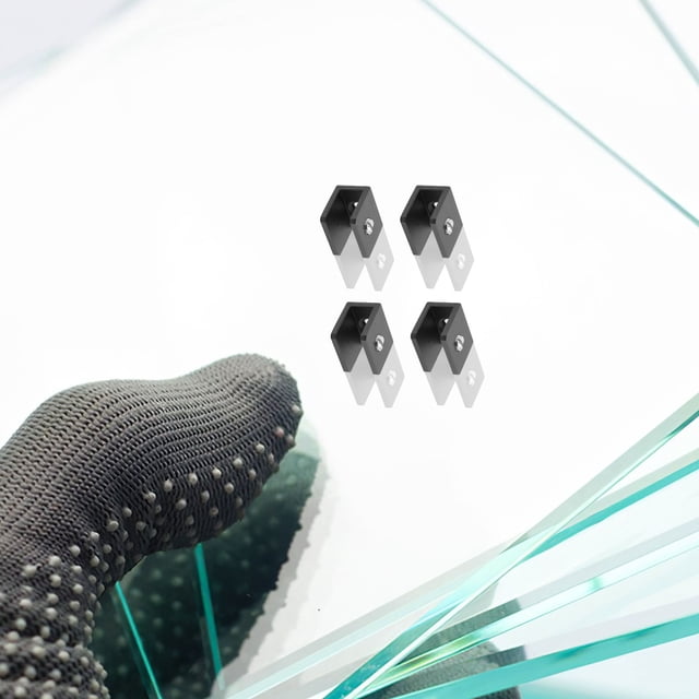 AURARMLET 8Ud Clips Para Estantes De Vidrio Negro Para Y Instalación