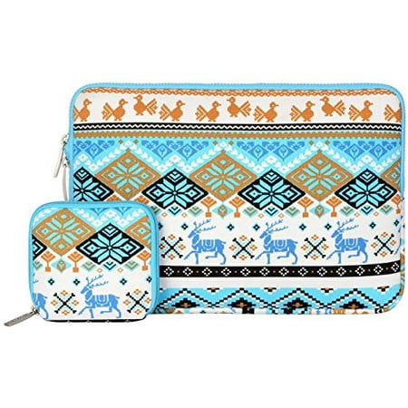 Mosiso Laptop Sleeve, New Bohemian Deer Pattern Canvas Fabric Case Cover for 12.9 iPad Pro / 13.3 Inch Laptop / Notebook / MacBook Air & Pro With Small Case for MacBook charger or Magic Mouse, (Best Small Computer Case)