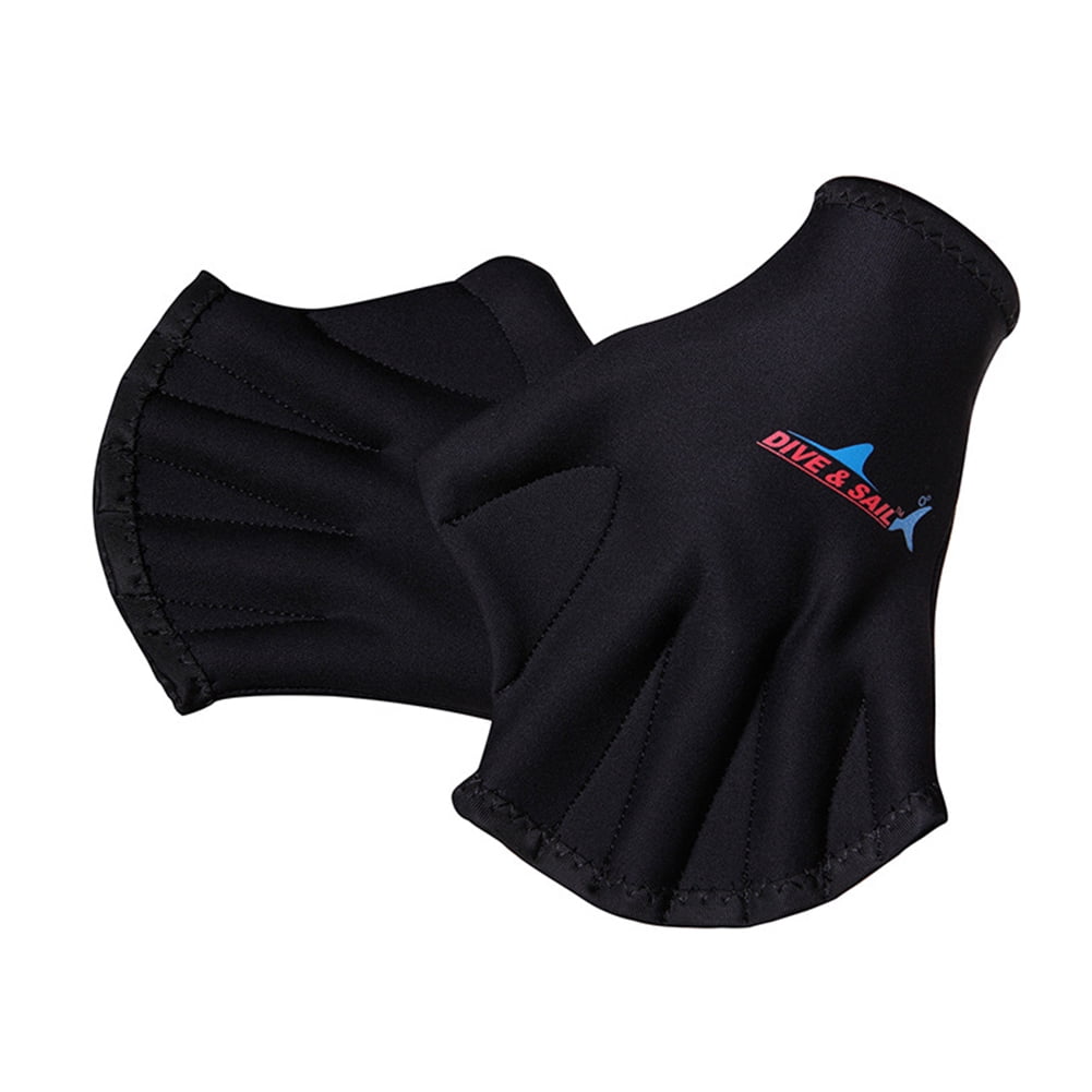 1Pair Children Adults Artificial Webbed Gloves Diving Swimming Training Nett 