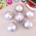 thumbnail image 4 of Adornos colgantes de béisbol, 6 piezas de bolas colgantes de árbol, adornos de bolas de béisbol para decoración de fiestas deportivas, 6x5x5CM, 4 of 5