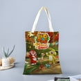 thumbnail image 2 of Leo y Tig Bolso de tela con estampado de lienzo para mujer, bolsa de compras reutilizable y estética, con cremallera interior, regalo para mujer,40*45cm., 2 of 6