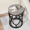 thumbnail image 5 of Tribesigns Industrial Round End Table, Small Sofa Side Table with Metal Hollow Frame for Living Room, Bedroom, Grey, 5 of 9
