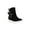 Black, variant on Xfvqtps Womens Ankle Boots Double Buckle Plush Fleece Line Suede Upper Thick Bottom Non Slip Winter Snow Boots Round Toe Fashion Warm Furry Large Size Short Boots Black