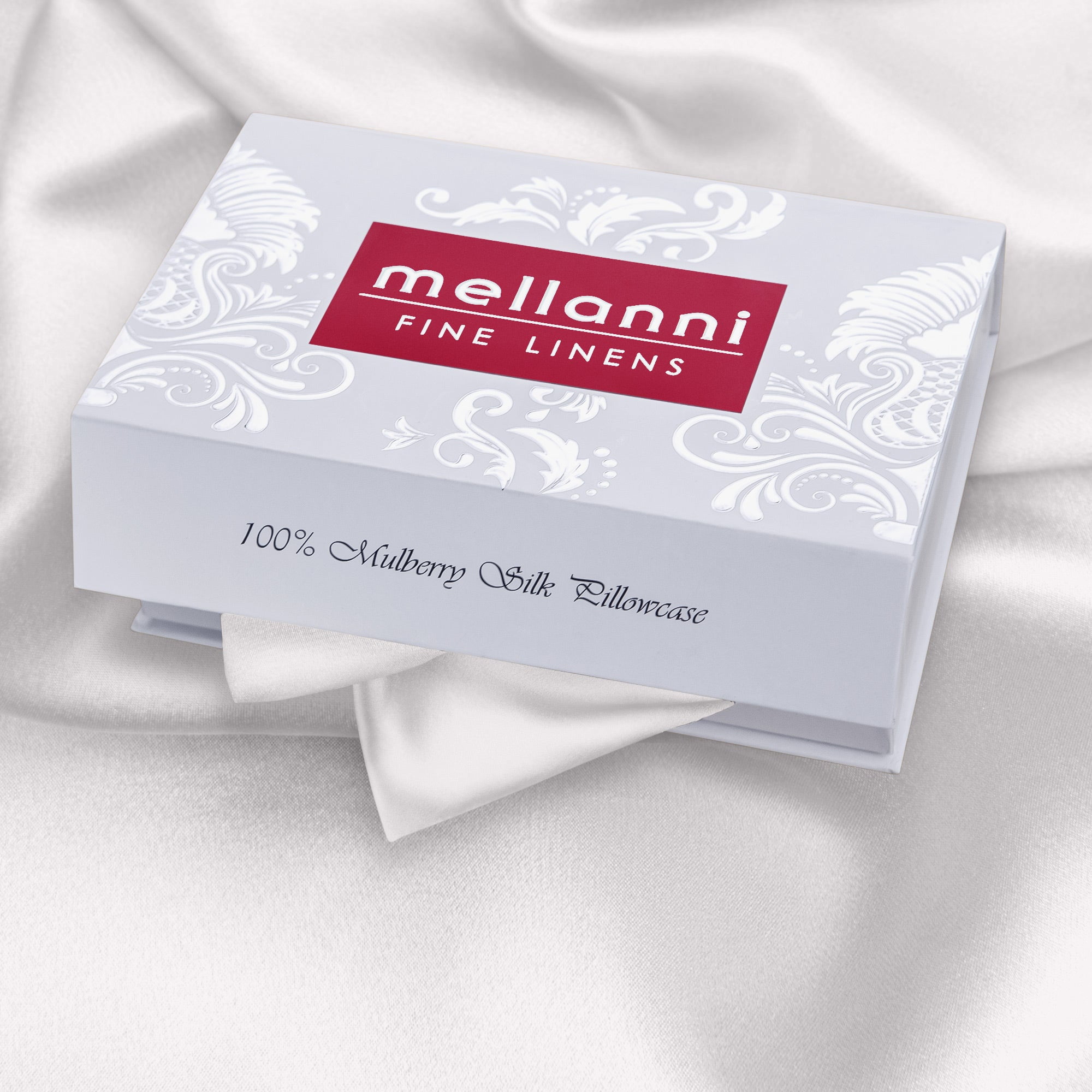 Mellanni Mulberry Silk Collection 19 Momme Ivory Silk Pillowcase, Gift Box, Queen 20"x30"