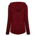 thumbnail image 7 of Xuanfei Women V Neck Long Sleeve Curve Hem Drawstring Hoodie, 7 of 7