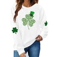 thumbnail image 2 of Besolor Chandail en Molleton pour Femmes St Patricks Day Trèfle Imprimé Manches Longues Pull Décontracté Col Rond Graphique, 2 of 5