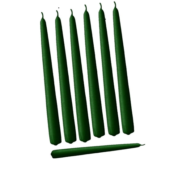 D'light Online Elegant Individually Cello Wrapped 12" Dark Green Dripless Smokeless Taper Candles - (144 Pieces Of The Same Color Per Case)