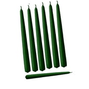 D'light Online Elegant Individually Cello Wrapped 12" Dark Green Dripless Smokeless Taper Candles - (144 Pieces Of The Same Color Per Case)